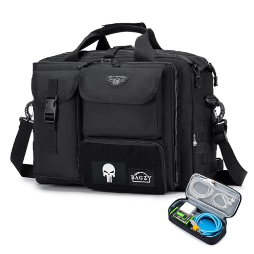 BAGZY Arbeitstasche Herren Multifunktional Taktische Tasche Range Bag Laptoptasche 14/15,6/17 Zoll Aktentasche Pilotentasche Bundeswehr Einsatztasche Combat Tasche Männerhandtasche Feuerwehrtasche