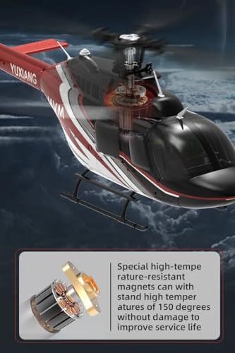 NULA YUXIANG F08 Bell 206 RC Helicopter for Adults, 1/27 2.4G 6CH 6G/3D Brushless Direct Drive Flybarless RTF RC Military Helicopter with Optical Flow Positioning, 3PCS Battery - Image 9