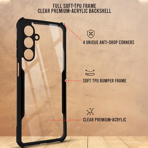 Image of Jkobi Back Cover Case for Samsung Galaxy A16 5G (Shockproof with Polycarbonate Clear Panel | Professional Black)