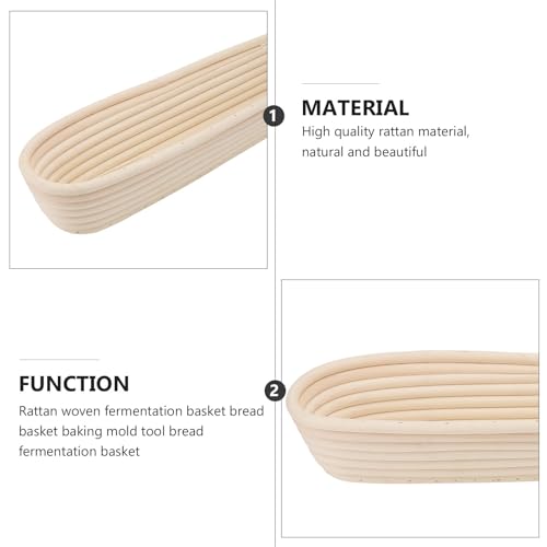 Cesta de fermentación para pan larga de ratán para masas e ingredientes caseros 4