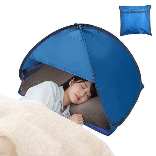 Zoriva 安眠ドーム 快眠 防音 ミニテント 室内 ブラインドーム 簡易 睡眠グッズ ベッド 遮光 ワンタッチ設置 収納バッグ付き (ブルー)