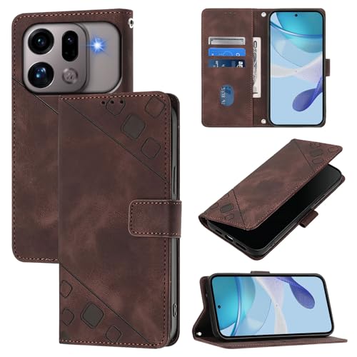 �X�}�z�P�[�X �Ή��@�� for Oppo Find X9s Pro �X�}�z�P�[�X�y�J�[�h�z���_�[�E�E�H���b�g�E�}�O�l�b�g�o�b�N���E�t���b�v�E�X�^���h�@�\�t���zBrown