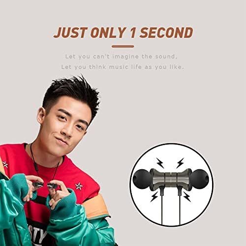 Bluetooth Headphones with Mic, 5.0 Magnetic Earphones, Wireless Earbuds, Sound with Bass, Sports Running Headphones, cVc Noise Cancellation, 10mm Drivers, In-Ear Earbuds