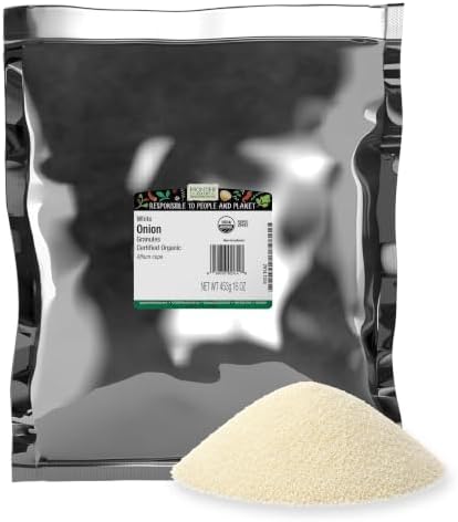 Frontier Co-op Organic White Onion Granules, Granulated Onion Powder, Wholesale Restaurant Supply, Kosher | 16 Ounce (Pack of 1)
