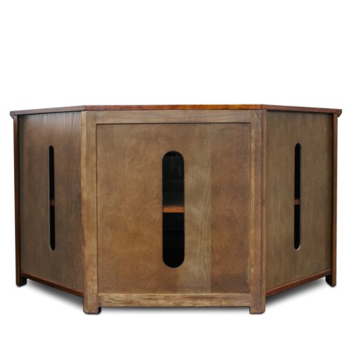 Leick Home 82385 Solid Wood Mission Corner TV Stand for 50" TVs, Living Room Entertainment Center with Three Doors and Storage Shelves, Mission Oak - Image 7