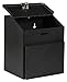 Suggestion Box with Lock for Wall Mount or Tabletop Use, Locking Hinged Lid, Metal Ballot Box with Pocket for Donation Forms or Envelopes (Not Included), Black