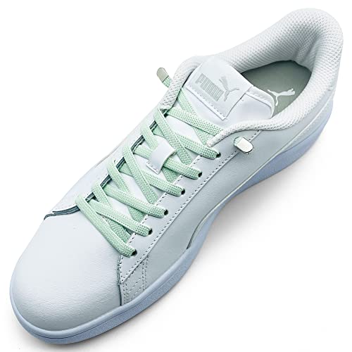 ELANOX elastische Schnürsenkel ohne Binden I 4 Stück für 2 Paar Schuhe mit stylischen Enden Schuhbänder ohne Binden Schnellverschluss Gummi-Schnürsenkel für Erwachsene & Kinder (hellgrün)