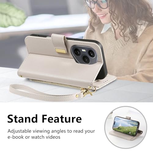 Coque portefeuille Honor 400 Pro 5G Asuwish en matériaux durables avec sangle et support