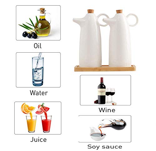 XBSXP Öl Essig Flasche Topfspender Küchenkeramik Olivensauce Spender Staubdicht und auslaufsicher mit Ausgießer Holzflaschenverschluss verhindert Oxidation 300ML weiß 2 Stück 7 XBSXP Öl Essig Flasche Topfspender Küchenkeramik Olivensauce Spender Staubdicht und auslaufsicher mit Ausgießer Holzflaschenverschluss verhindert Oxidation 300ML weiß 2 Stück