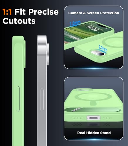 Image of Magnetic Compatible with iPhone 17e Case & iPhone 16e Case,[Built-in Invisible Kickstand][Compatible with MagSafe][Military Grade Shockproof] Slim Translucent Matte Case for iPhone 16e /17e 6.1 inch