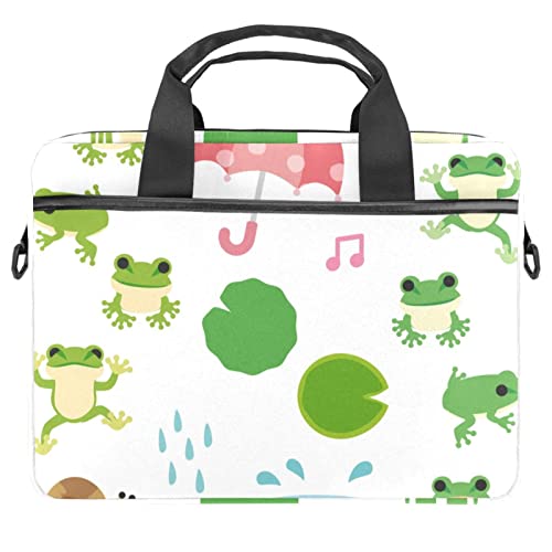 Sac à bandoulière ordinateur portable 28x36.8x3 cm motif grenouille rose