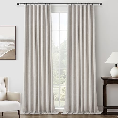 Light Brown Linen Floor to Ceiling Curtains for Living Room/Bedroom,