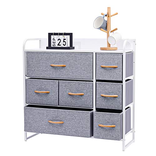 Kamiler 7-Drawer Dresser, 3-Tier Storage Organizer, Tower Unit for Bedroom, Hallway, Entryway, Closets