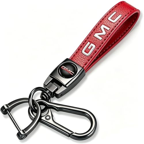 Image of Leather car Keychain 09 Set for Men and Women Family Present Keychain Key Ring Lanyard (red)