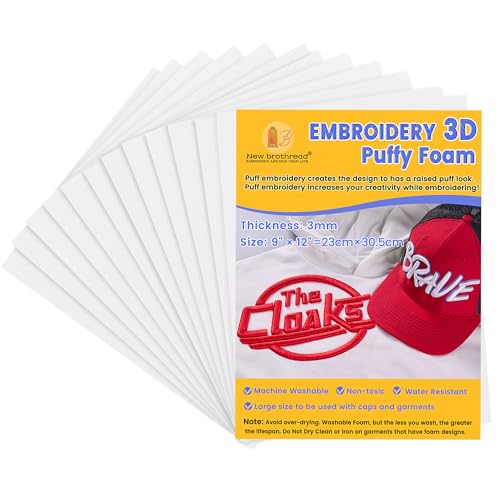 New brothread 12PCS Embroidery Puffy Foam 3MM - White