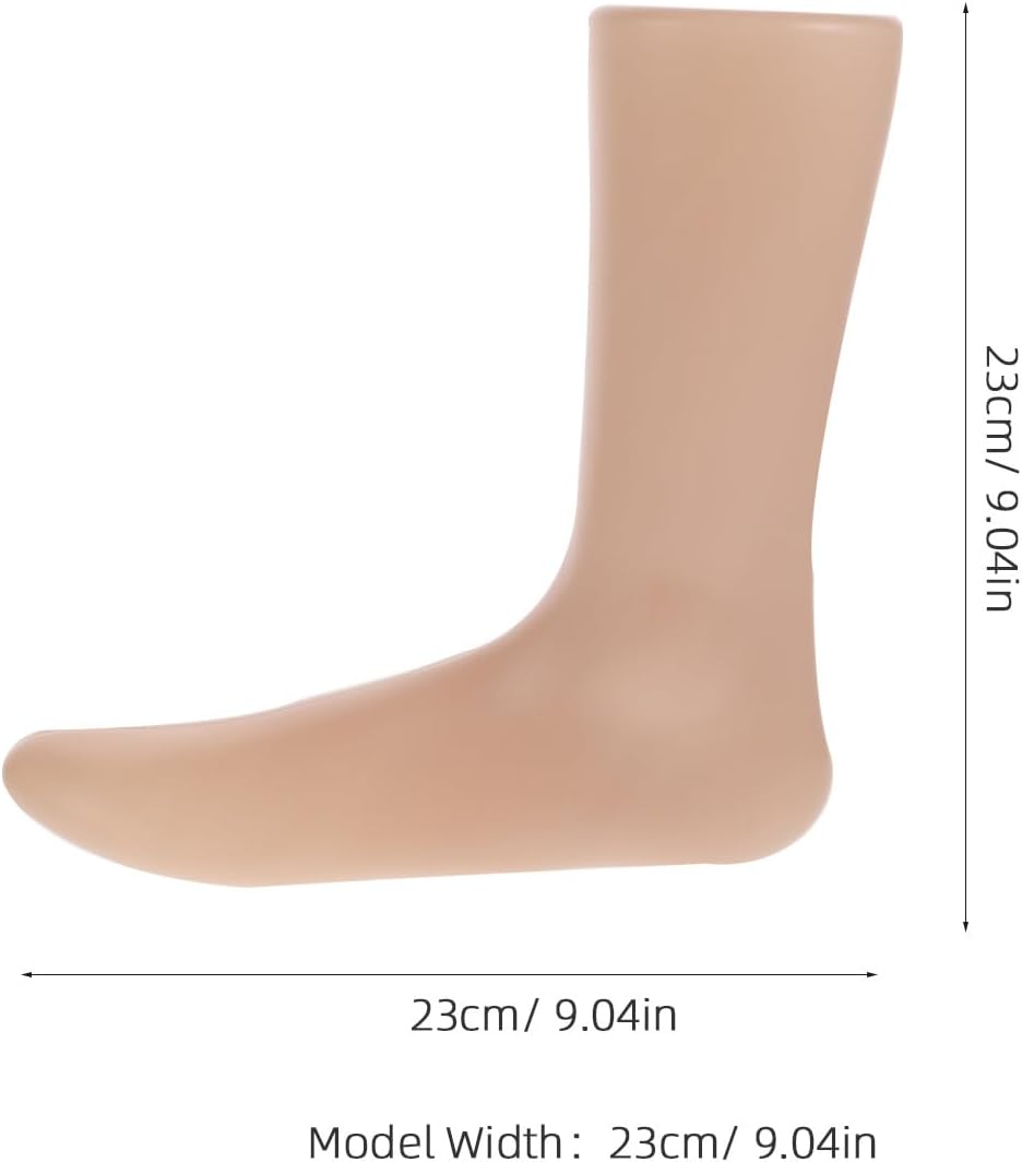 Amosfun 2Pcs Realistic Female Mannequin Foot Models for Socks and Shoe Display Plastic Foot Mold Shoe Support for Retail Photography and Home Use 9.05X8.85X2.95 Inches