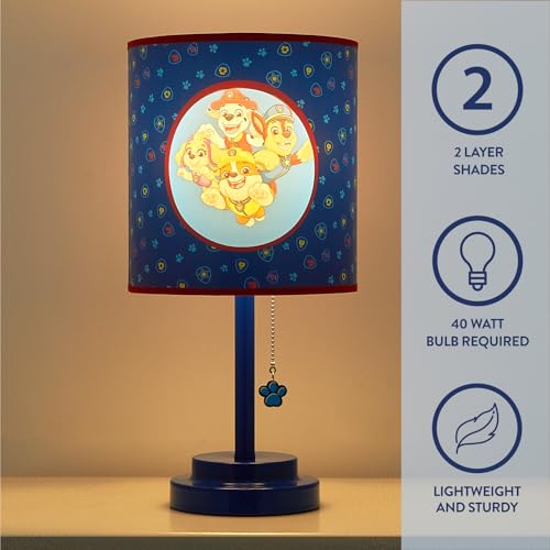 Idea Nuova Nickelodeon Paw Patrol 2 Layer Cut Out Shade Stick Table Lamp with Figural Pull Chain and Themed Printed Decorative Shade by Idea Nuova - Image 4