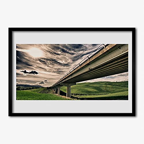 Affiche avec cadre murale grand format 100x70 salon et chambre design moderne autoroute Dolina
