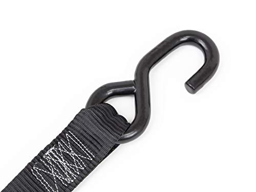 Powertye 1.5In X 8Ft Heavy-Duty Industrial Ratchet Kit With S-Hooks & Storage Bag - Made In Usa - 1,000 Lb. Working Load Limit / 3,000 Lb. Breaking Strength - Orange (4-Pack) #TOP2