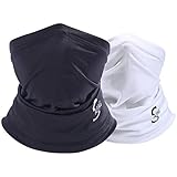 Sun UV Dust Protection Breathable Elastic Face Scarf Mask for Hot Summer Cycling Hiking Fishing (Blackwhite)