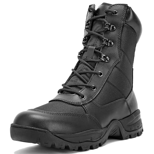 Men's 8 Inches Military Tactical Work Boot With Side Zipper - Lightweight Army Combat Desert Boot for Outdoor Use - Main Image