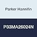 Parker Hannifin P33MA26024N Series P33 Aluminum Manifold Block, BSPT Thread Type, 3/4" in/Out Port Size, 1/4" Auxiliary Port Size Top, 1/2" Auxiliary Port Size Bottom