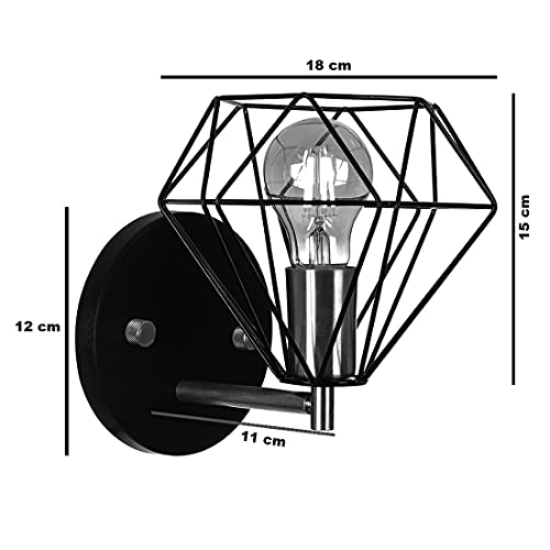 Arandela Luminária Diamante Aramado Branco com Dourado