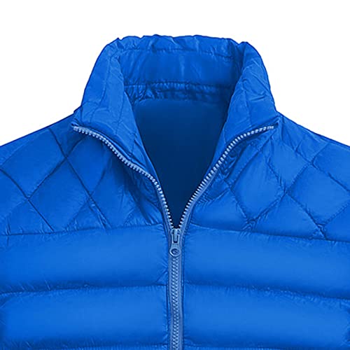 Coats For Men Big And Tall, Work Jackets Coats Leather Varsity Jacket Black Winter Coat Warm Slim Fit Thick Coat Casual Jacket Outerwear Top Blouse Mens Puffer Jacket Large Vest (L, Royal Blue) Ymosrh #TOP6