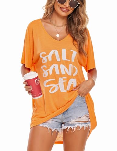 AI'MAGE Womens Summer Beach Cover Up Casual Elegant Swimwear Summer Short Sleeve Beach Cover ups for Women Loungewear Yellow XL