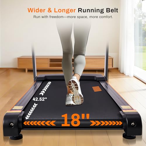 Treadmill for Home with 15-Level Auto Incline, 0.5-10 MPH, 18" Wide Belt, 3.0 HP Quiet Motor, 300 LB Capacity, Shock-Absorbing Foldable Incline Treadmill with Bluetooth App - Image 5