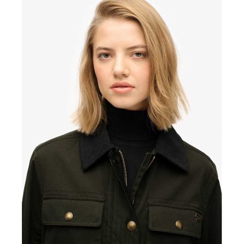 Superdry Para Mujer. W5011958A Chaqueta Wax Verde (S), Casual, AlgodóN - 7