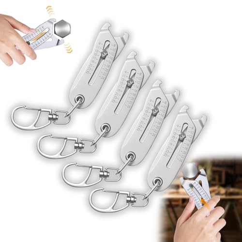 Bolt Head Size Finder Tool, Portable Precise Thread Size Checker Keychain, Bolt Head Size Finder Keychain, Quick Hand Measuring Tool (4PCS)