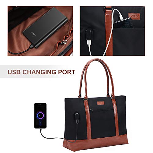 ANKUER Laptop Tote Bag Work Bag for Women with USB Port, 15.6 Inch Laptop Shoulder Business Bag4