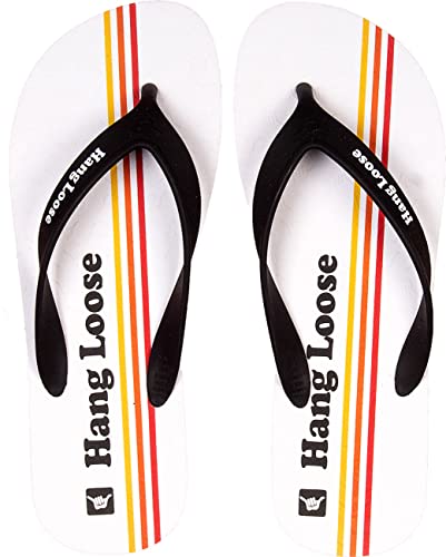 Sandália Hang Loose, Waimea, Masculino, Branco/Preto, 40