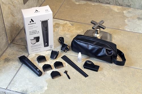 Andis 563070 inLINER All-in-One Cordless Beard & Hair Trimmer, 12-Piece Kit, Compact and Quiet, Removeable T-Blade, Includes Shaver Head Attachment, Black by Andis - Image 3
