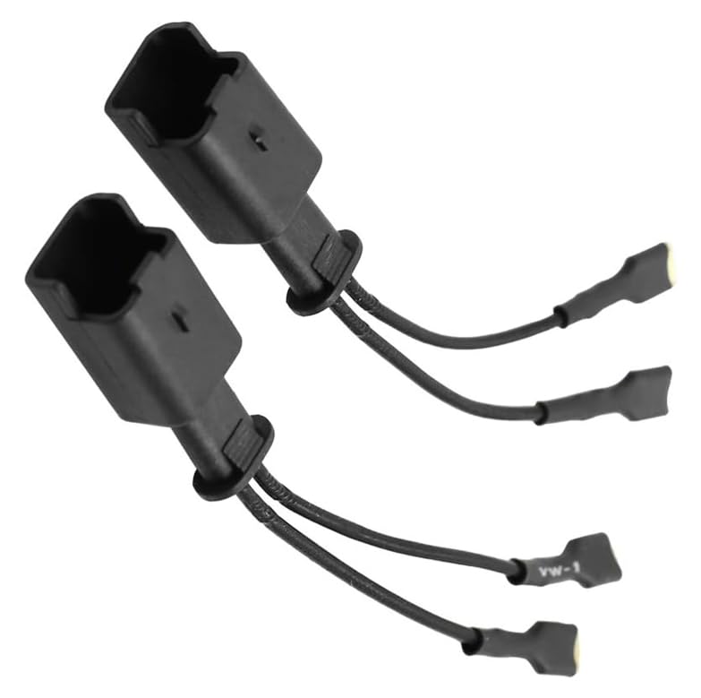 Aputoxz Lot de 2 adaptateurs de faisceau de câblage for klaxon de voiture, for Citroën et Peugeot, remplacement facile des haut-parleurs (noir).
