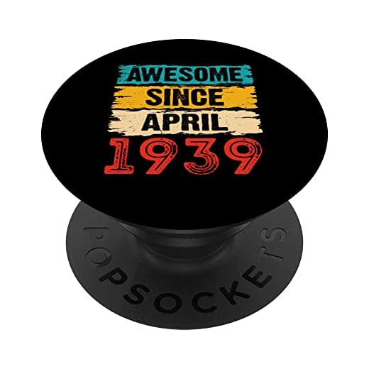 Regalos de cumpleaños 84 años impresionantes desde abril de 1939 PopSockets PopGrip Intercambiable