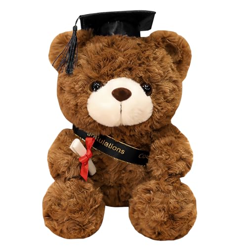 23 cm Peluche Personnalisée,Ours en Remise des diplômes 2024, Peluche Ours avec Diplôme et Chapeau de Docteur, Graduation Bear pour Les Filles et Les...