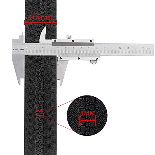 Sawoake #10 27 Inch Black Nickel Separating Jacket Zipper Black Molded Plastic Zippers Heavy Duty Metal For Sewing Coats Bulk Tailor Diy Sewing Tools Garment/Bags/Home Textile #TOP3
