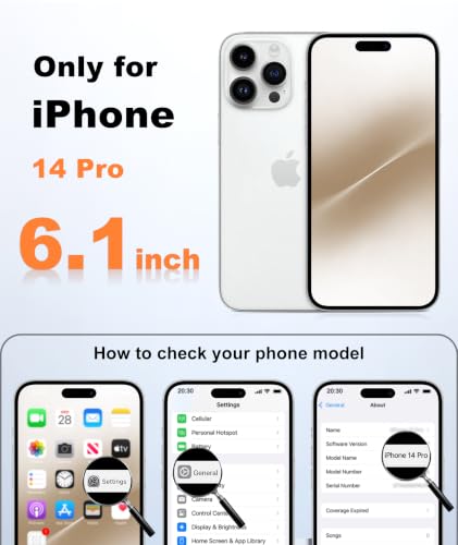 Image of FNTCASE for iPhone 14-Pro Case Stone: Translucent Compatible with MagSafe | With Screen Protector, Magnetic Camera Protection Slim Protective, 14FT Military Grade Drop Tested, Matte Shockproof Cover