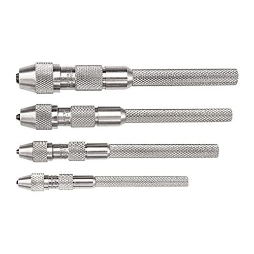 Starrett Pin Vise Set with Knurled Handles, Smaller Body Diameter, and Special Tapered Collet for Maximum Clamping Surface - .010-.200" Range - 4-Pack - S240Z