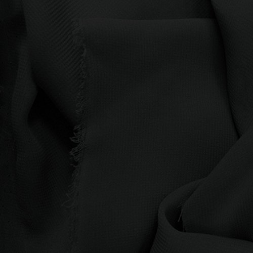 Solid Sheer Chiffon Fabric Polyester Dress 58 Inch Wide- Fabric by The Yard (F.E.) (5 Yard, Black)