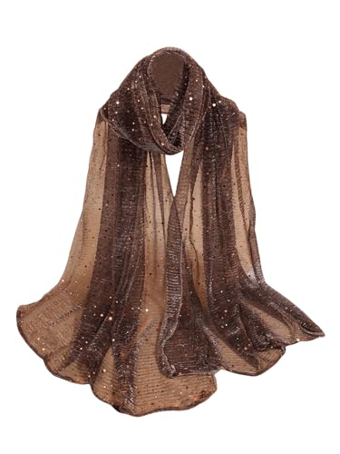 Image of Floerns Women's Sequin Bandana Square Scarf Silk Scarves Mesh Shawl and Wrap for Evening Dresses