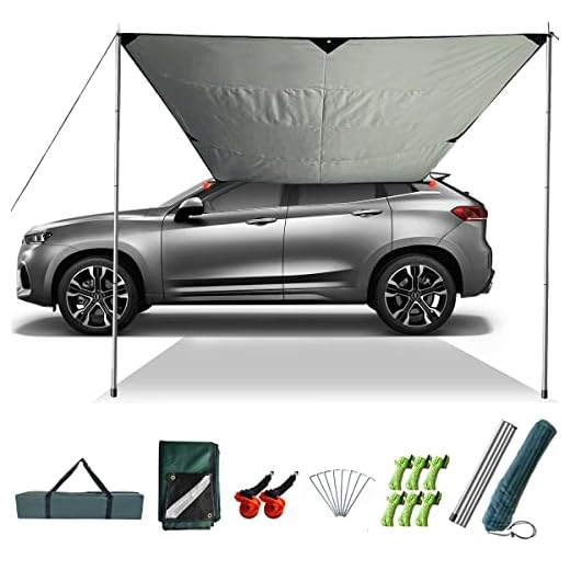 Slan Arrow Versatility Car Awning Camping Car Tail Tent Waterproof Shed 210D Silver Coated Oxford Cloth Tent for Outdoor Activities Like Camping Mountaineering Fishing for Vehicles SUV RV (Green)