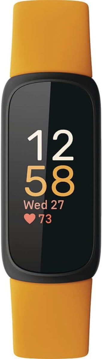 Fitbit Inspire 3 Health & Fitness Tracker with Stress Management, Workout Intensity, Sleep Tracking, 24/7 Heart Rate - 3-Month Google Health Premium Membership Included - Morning Glow/Black