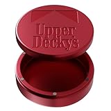 Magnetic Metal Can, Holder, Metal Container, Carved Tin with Magnetic Closure, Aluminum Container, Slim Pouch Can, Gift for Him (Red)