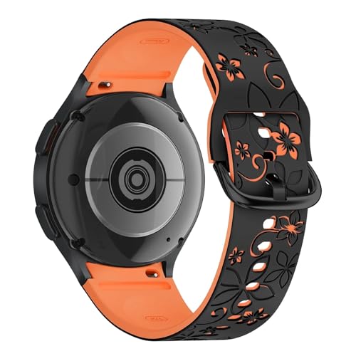 [�����ȓX] �������V���R���X�g���b�v �ɓK��Samsung Galaxy Watch 7 FE/6 4Classic/5Pro 45 ���ԂȂ��X�|�[�c�u���X���b�g Galaxy Watch 7 �o���h 44 40mm(Black Orange)