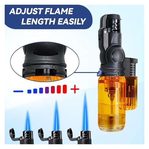 Encendedores de llama jet ajustable en pack de 8 miniatura 3