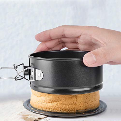 Springform Pan Set of 4, Alotpower 4 Inch Non-Stick Leakproof Round Cake Pans Small Cheesecake Pan with Removable Bottom Pan for Mini Cheesecakes, Pizzas and Quiches - Thumbnail 4