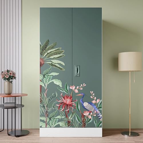 Image of Interio by Godrej Slimline 2-Door Digital Printed Steel Almirah (Enchanted Forest Tree Mist), 1-Year Warranty, 1 Locker
